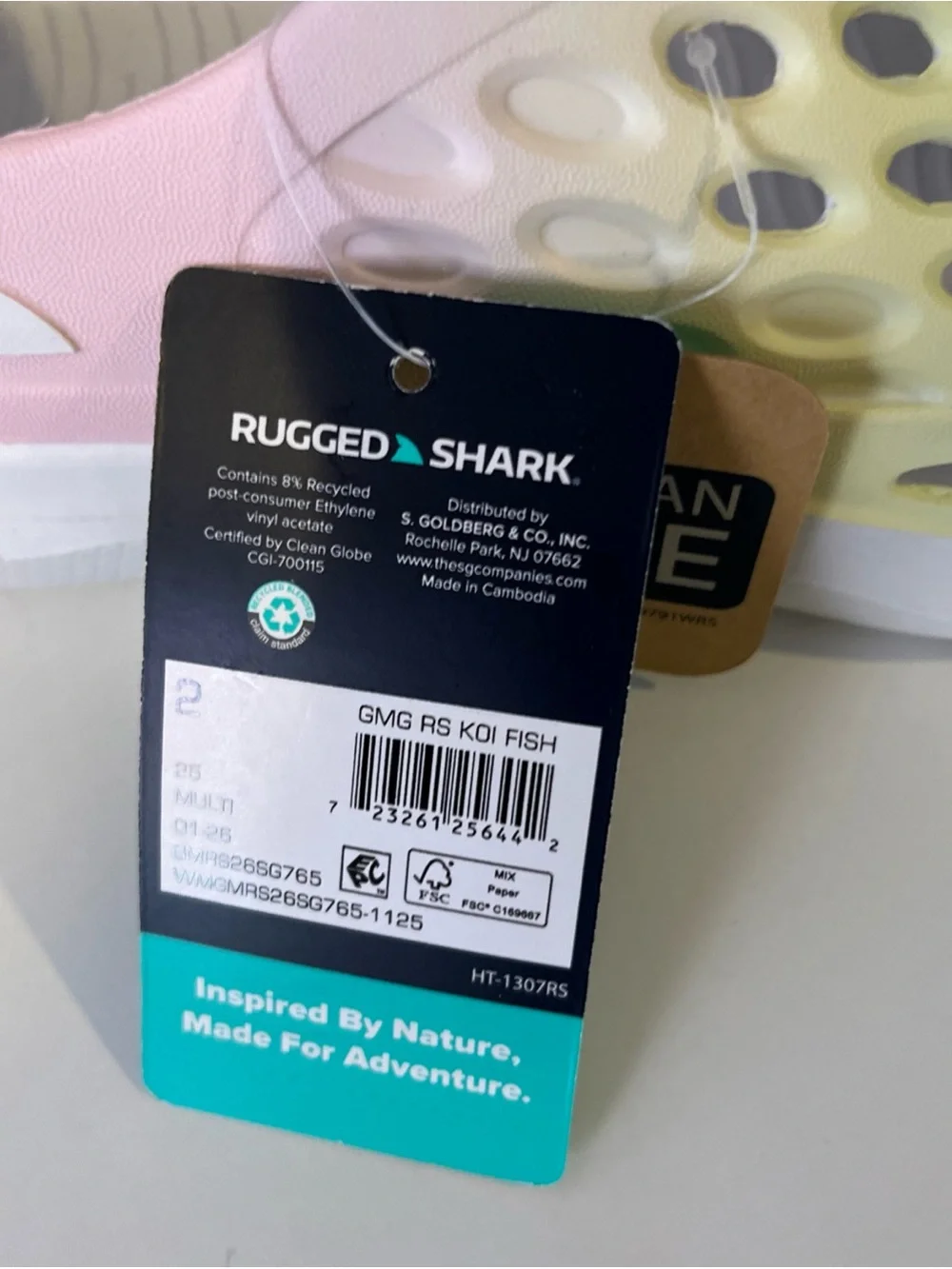 Rugged Shark Kids' Water-Friendly Slip-On Clogs - Pastel Green & Pink size 2